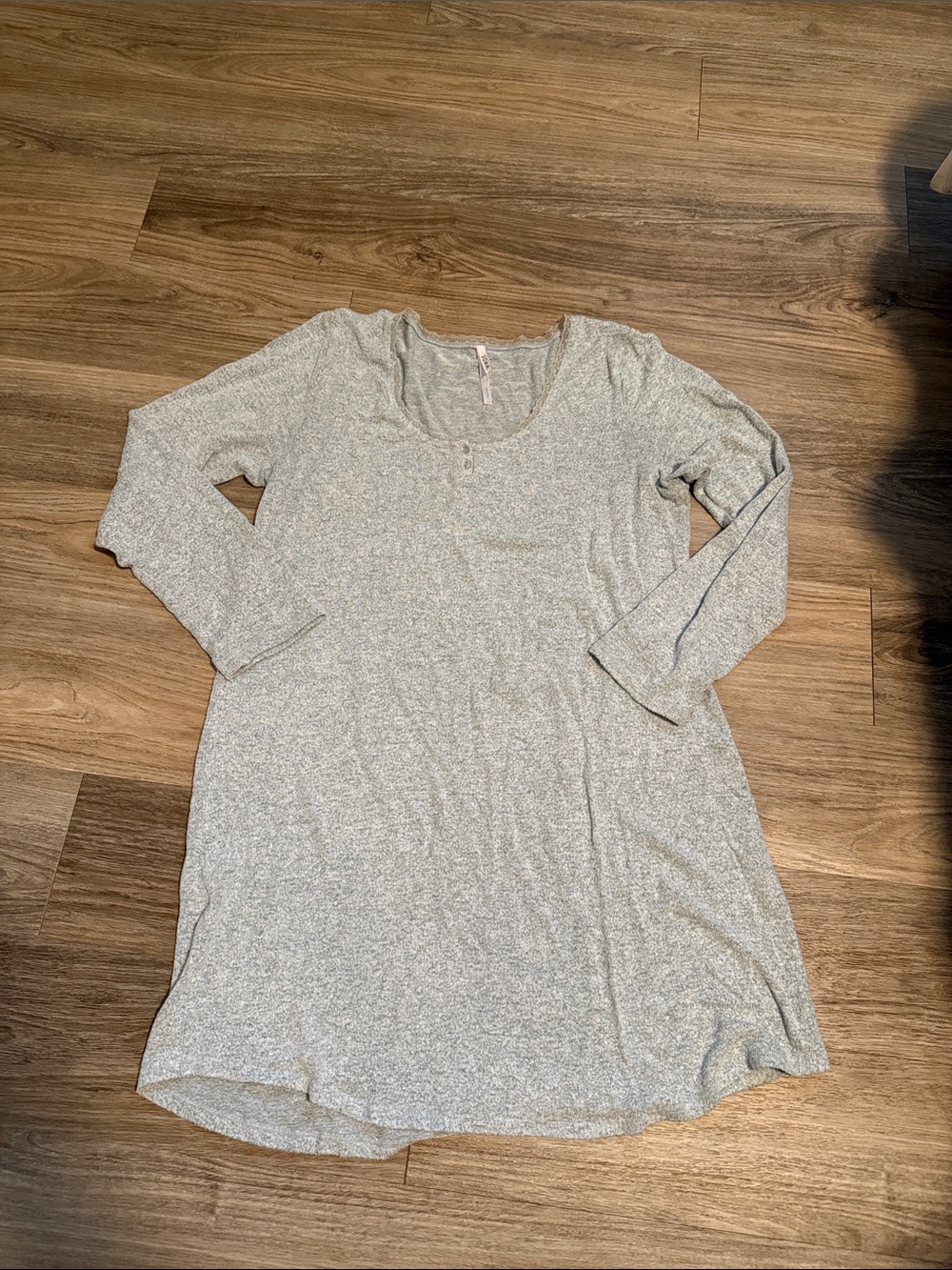 Soma Light Gray Green Long Sleeve Sleep Dress